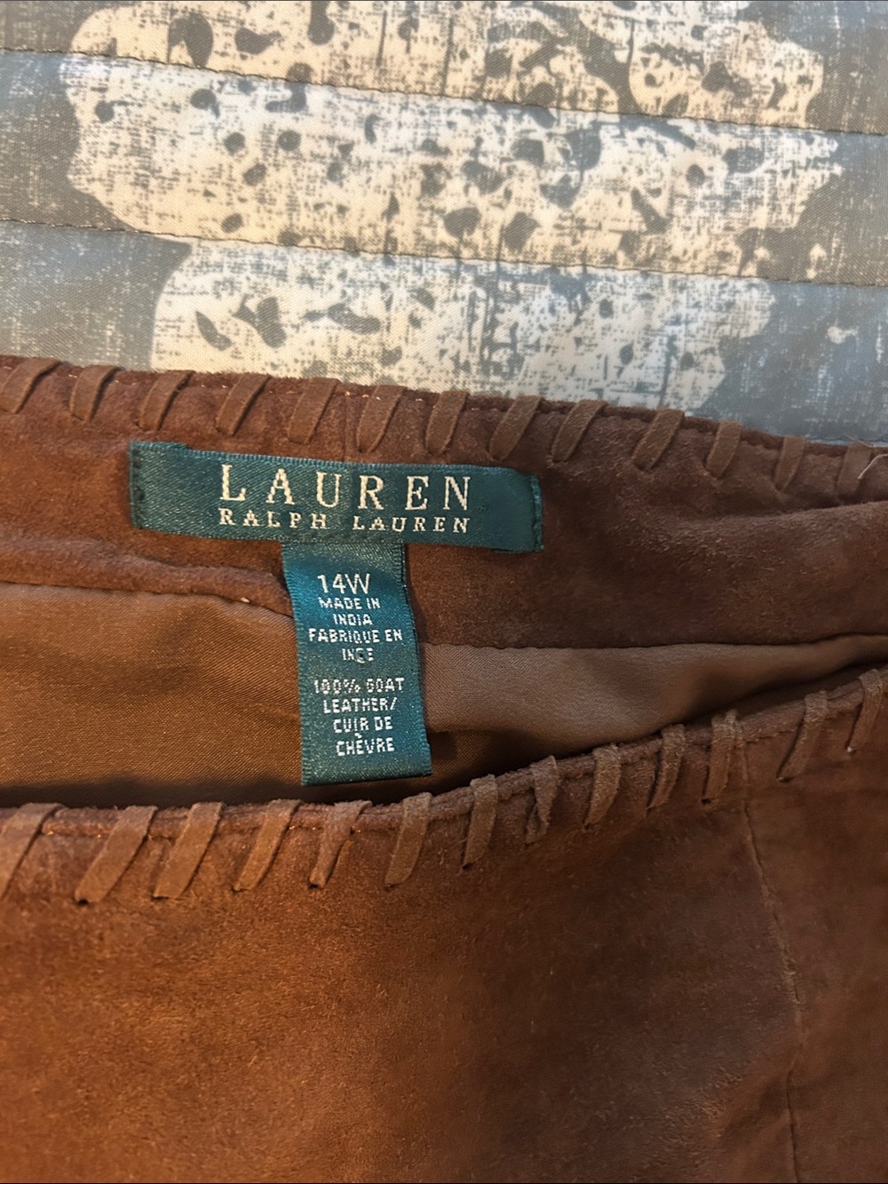 Ralph Lauren 100% Goat Leather Suede Skirt - Picture 5 of 5